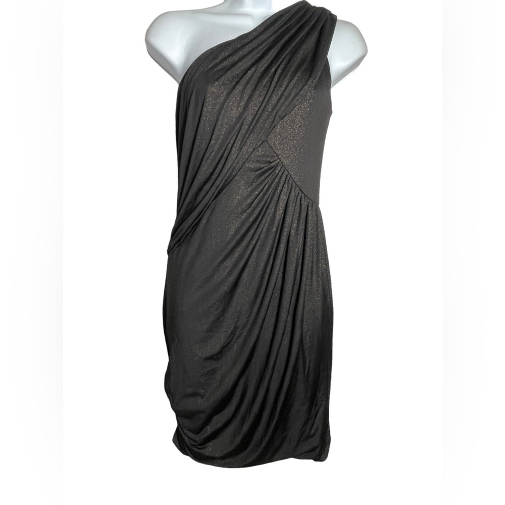 Gianni Bini‎ dress size small stunning black metallic one-shoulder dress 🖤🖤